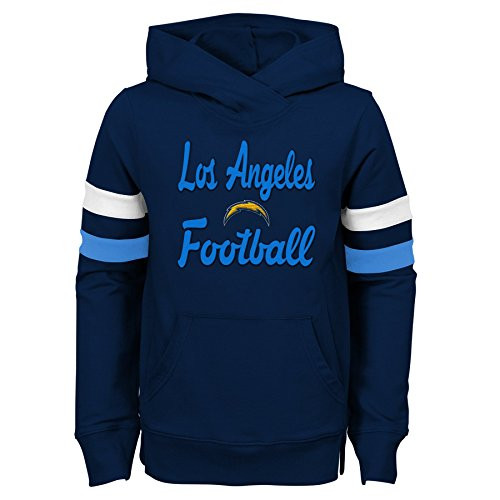 Outerstuff NFL LA Chargers Youth Girls Claim to Fame Overlay Hoodie, Dark Navy, Youth Large(14) Outerstuff NFL LA Chargers Youth Girls Claim to Fame Overlay Hoodie, Dark Navy, Youth Large(14)