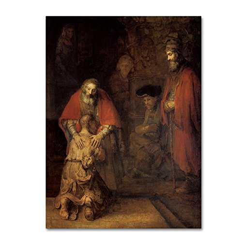 Return of the Prodigal Son by Rembrandt, 14x19-Inch Canvas Wall Art
