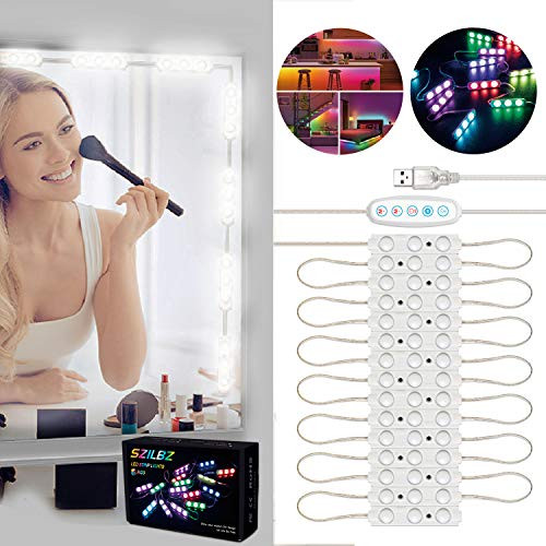 SZILBZ Led Vanity Mirror Lights, Hollywood Style Vanity Make Up Light, 10ft Ultra Bright White LED, Dimmable Touch Control Lights Strip, for Makeup Vanity Table & Bathroom Mirror, Mirror Not Included