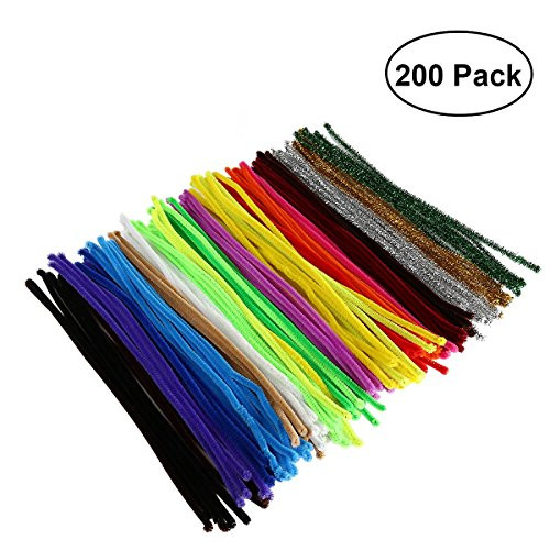 ULTNICE 200pcs Pipe Cleaners Chenille Stems for DIY Arts Crafts 30cm Assorted Colors
