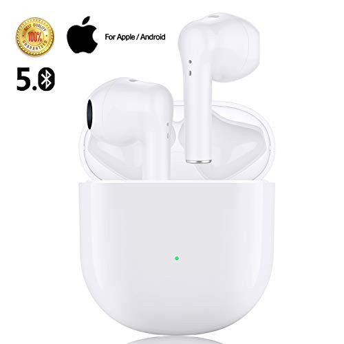 Wireless Earbuds Bluetooth 5.0 Headphones Noise Canceling Fast Charging HiFi Stereo Earbuds in-Ear Built-in Mic 3D Sound with Deep Bass for iPhone/Android/Running Apple Earbuds