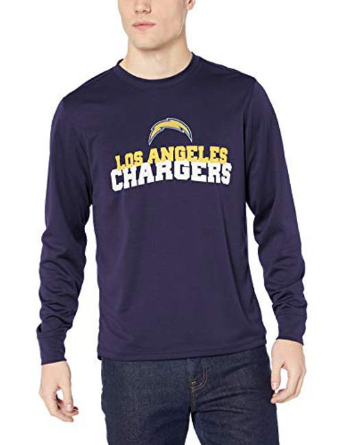 OTS NFL Los Angeles Chargers Men's Poly Dot Long Sleeve Tee, Piled, XX-Large