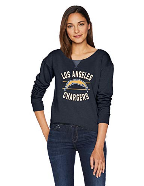 OTS NFL Los Angeles Chargers Women's Singleback Fleece Pullover, Rush Valley, Large OTS NFL Los Angeles Chargers Women's Singleback Fleece Pullover, Rush Valley, Large