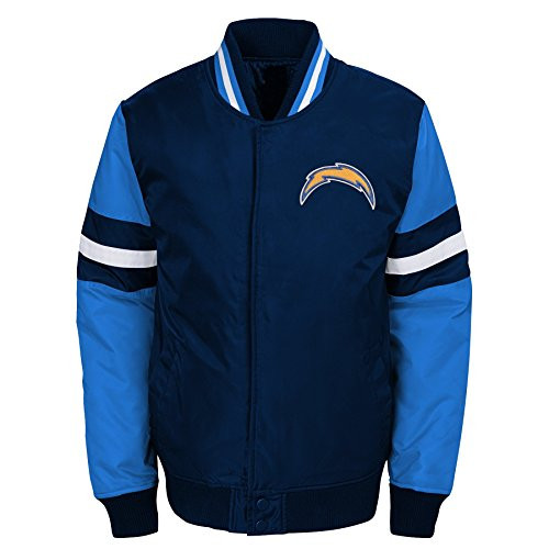 Outerstuff NFL LA Chargers Youth Boys Legendary Color Blocked Varsity Jacket Dark Navy, Youth Small(8) Outerstuff NFL LA Chargers Youth Boys Legendary Color Blocked Varsity Jacket Dark Navy, Youth Small(8)