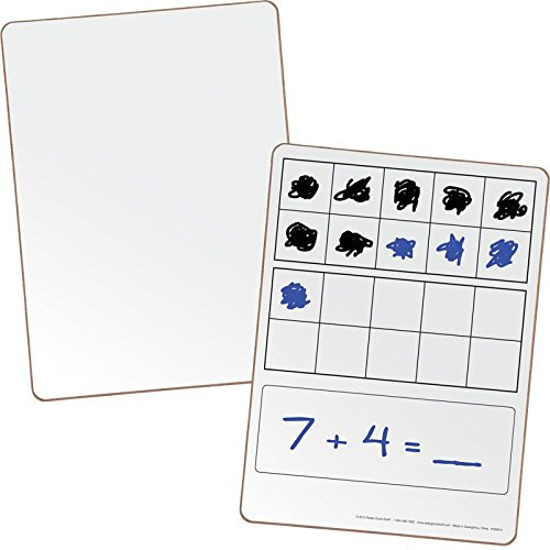 Really Good Stuff 160810 Double Ten-Frame Dry Erase Board Set, 12 by 9 (Set of 6)  Helps Students Visualize and Practice Base 10 Number Concepts  Two-Sided, Non-Magnetic