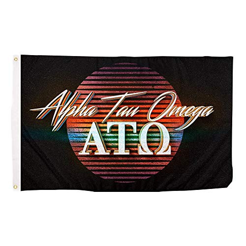 Alpha Tau Omega 80's Letter Fraternity Flag Banner 3 feet x 5 feet Sign Decor ATO (Flag - 80s)