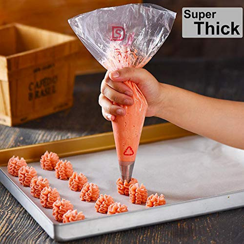 Piping Bags Decorating Pastry Bags Thickened Cookie Cake Icing Bags 100 Piece for Cake Cupcakes, Cookies, Macarons and Sugar Craft Decoration