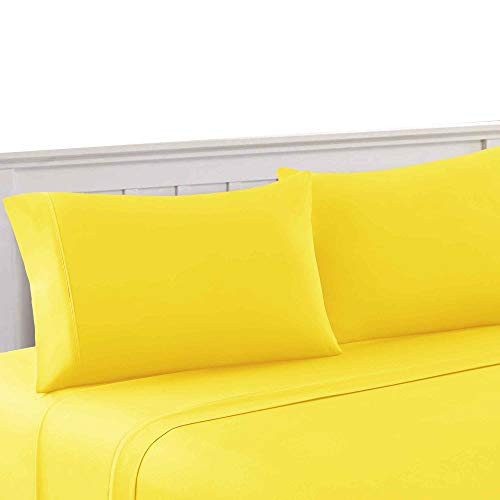 Bezons Four Piece Full Size Microfiber Sheet Set, Yellow