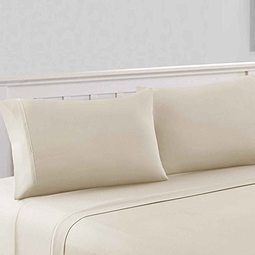 Bezons Four Piece King Size Microfiber Sheet Set with 1800 Thread Count, Cream