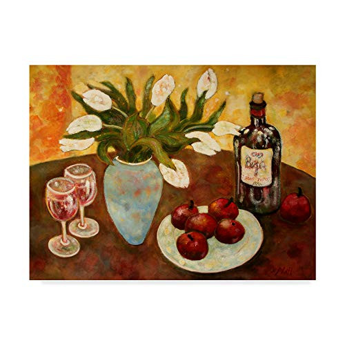 Trademark Fine Art Still Life Blue Vase by Lorraine Platt, 14x19-Inch
