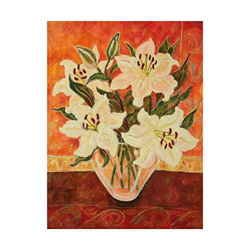 Trademark Fine Art Vase of Lilies by Lorraine Platt, 14x19-Inch