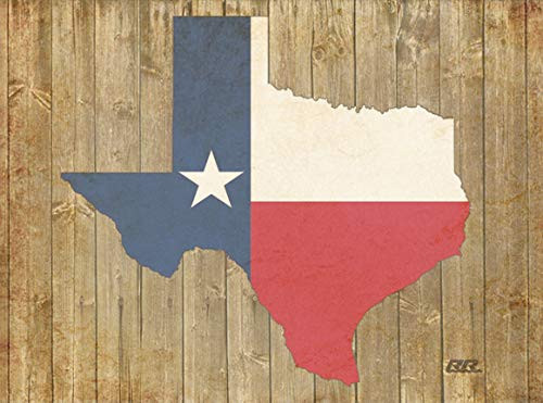 TX Texas State Flag Cutout on Wood Design Glass Cutting Board Decorative Texan Lone Star Design