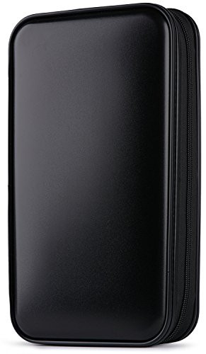 Fanspack CD Case, 80 Capacity DVD Case DVD Organizer CD Holder Case CD Storage Case Hard Plastic DVD CD Wallet (Black)