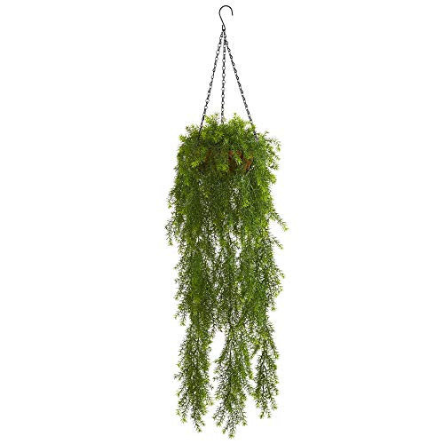 Nearly Natural 3-Ft. Willow Artificial Hanging Basket Silk Plants Green