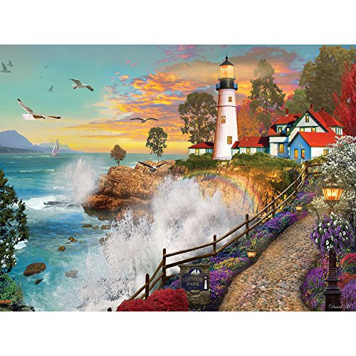 Bits and Pieces - 1000 Piece Jigsaw Puzzle for Adults - Lighthouse Park - 1000 pc Sunset by The Ocean Jigsaw by Artist David Maclean