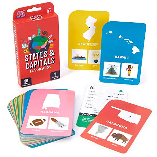 States & Capitals Flash Cards for Kids 50 American State Cards + 9 Learning Games USA Facts, Capitals, Nicknames, Geography, History, Mottos & Trivia Memorization, Studying & Teaching Tool States & Capitals Flash Cards for Kids 50 American State Cards + 9 Learning Games USA Facts, Capitals, Nicknames, Geography, History, Mottos & Trivia Memorization, Studying & Teaching Tool