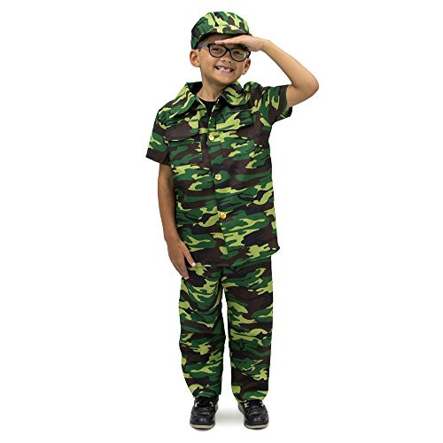 Army Commando Halloween Costume, Unisex  Military Camo Soldier Uniform Dress Up (Youth XL 10-12)