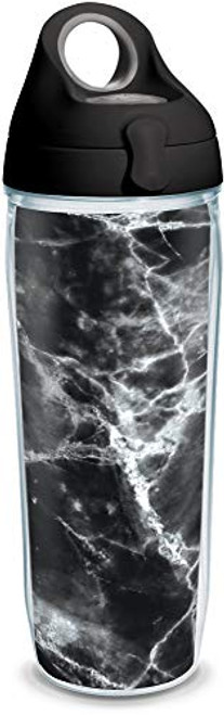 Tervis Marble Insulated Tumbler with Wrap and Black with Gray Lid, 24oz Water Bottle, Clear Tervis Marble Insulated Tumbler with Wrap and Black with Gray Lid, 24oz Water Bottle, Clear