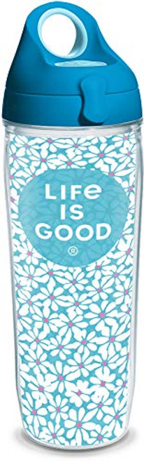 Tervis Life is Good - Small Daisies Insulated Tumbler with Wrap and Turquoise Lid, 24oz Water Bottle, Clear Tervis Life is Good - Small Daisies Insulated Tumbler with Wrap and Turquoise Lid, 24oz Water Bottle, Clear