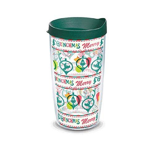 Tervis Dr. Seuss - Grinch Ornament Pattern Insulated Tumbler, 16oz, Clear - Tritan
