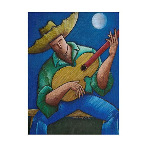 Trademark Fine Art Jibaro Bajo La Luna by Oscar Ortiz, 14x19