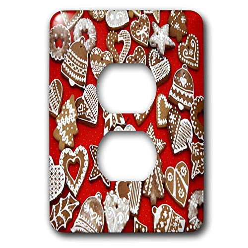 3dRose lsp_6212_6 Christmas Gingerbread Cookies 2 Plug Outlet Cover, Multicolor