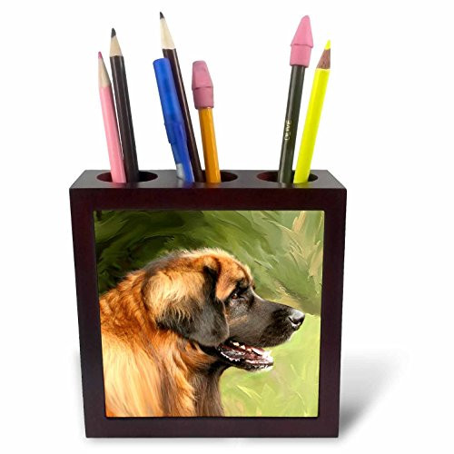 3dRose ph_4501_1 Leonberger Portrait Tile Pen Holder, 5-Inch