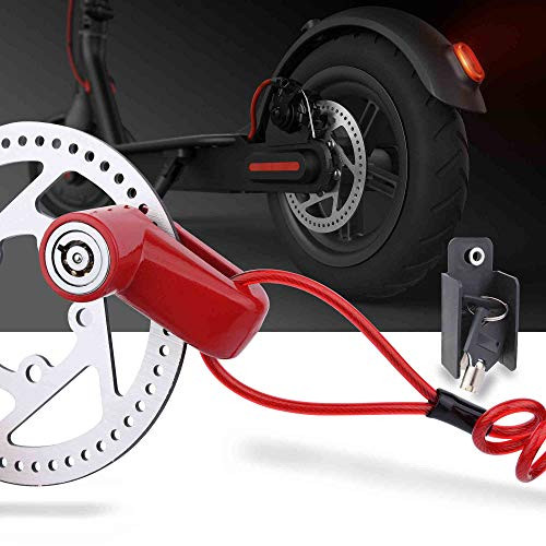 TOMALL Red Disc Brake Lock Anti-theft Steel Wire Lock For Xiaomi Mijia M365 Motorcycle Bicycle Wheels Locker With Reminder Rope