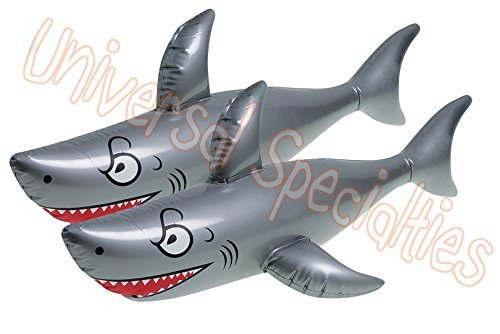 Giant Inflatable Shark Pool Toy - Inflates to 40 Inches! Party Favor 2 Pack Giant Inflatable Shark Pool Toy - Inflates to 40 Inches! Party Favor 2 Pack