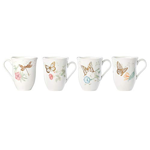 Lenox Butterfly Meadow Gold 4-Piece Mug Set, 2.25 LB, Multi