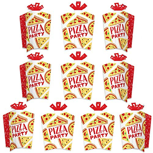 Big Dot of Happiness Pizza Party Time - Table Decorations - Baby Shower or Birthday Party Fold and Flare Centerpieces - 10 Count