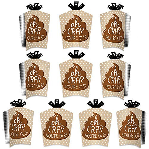 Big Dot of Happiness Oh Crap, Youre Old - Table Decorations - Poop Birthday Party Fold and Flare Centerpieces - 10 Count