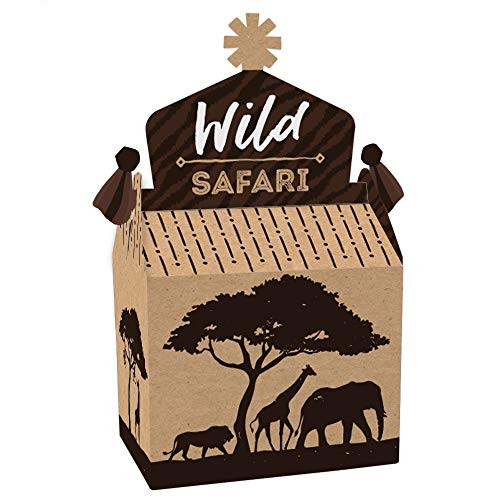 Big Dot of Happiness Wild Safari - Treat Box Party Favors - African Jungle Adventure Birthday Party or Baby Shower Goodie Gable Boxes - Set of 12 Big Dot of Happiness Wild Safari - Treat Box Party Favors - African Jungle Adventure Birthday Party or Baby Shower Goodie Gable Boxes - Set of 12