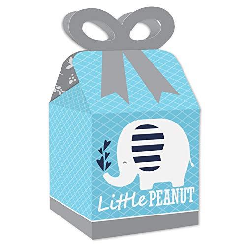 Big Dot of Happiness Blue Elephant - Square Favor Gift Boxes - Boy Baby Shower or Birthday Party Bow Boxes - Set of 12 Big Dot of Happiness Blue Elephant - Square Favor Gift Boxes - Boy Baby Shower or Birthday Party Bow Boxes - Set of 12
