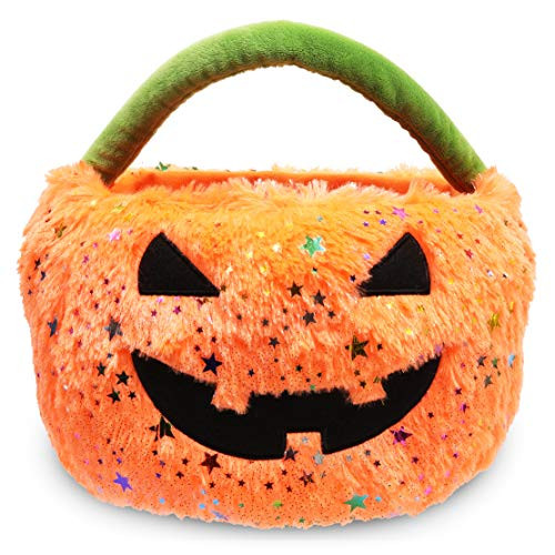 Plush Jack-O-Lantern Trick or Treat Bag for Halloween (10 x 8.75 Inches)