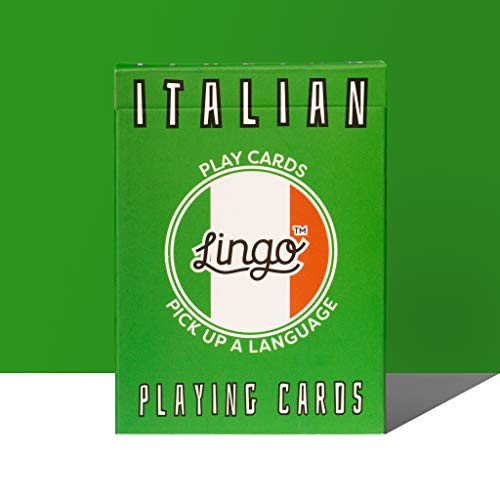 Lingo Italian Playing Cards | Language Learning Game Set | Fun Visual Flashcard Deck to Increase Vocabulary and Pronunciation Skills - 54 Useful Phrases