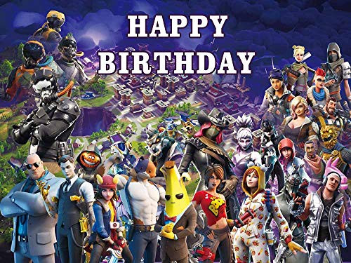 Battle Royale Backdrop Poster Video Game Photo Background Party Supplies Happy Birthday Gamer Banner Kids Wall Decoration