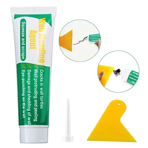 Drywall Patch - Wall Mending Agent Wall Repair Cream - Quick & Easy Solution to Fill The Holes in Your Walls-Also Works on Wood & Plaster - Self-Adhesive Drywall Repair Putty with Scraper(100g)