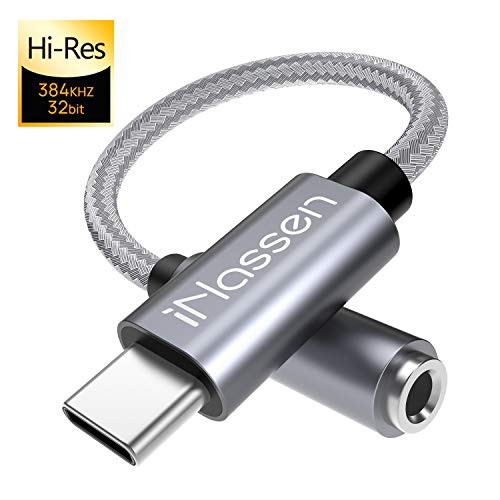 USB c to 3.5mm Headphone Jack Audio Adapter, USB Type c to 3.5mm aux Galaxy s20 dongle Headphone Microphone Cable Cord Compatible with Pixel 3, Samsung Galaxy S20 Ultra Z Flip S20+ Note 10,iPad -Grey