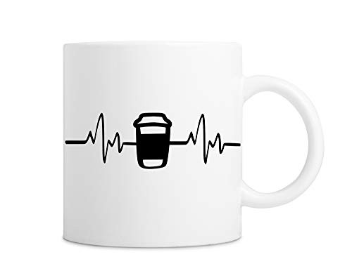 Coffee Heartbeat EKG Coffee Mug - Funny Coffee Heartbeat EKG Health Mug - 11 OZ White Coffee Mug - Great Mug Gift for Doctors, Nurses, Mom, Dad and Coffee Lovers