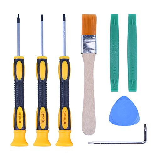 T6 T8H T9H T10H Screwdriver Tool Kit with Prying Tool and Cleaning Brush Repair for Microsoft Xbox One/Xbox 360 and Sony PlayStation PS3 PS4 Controller
