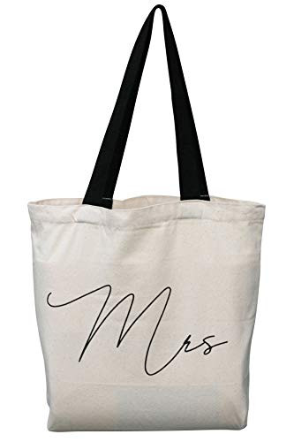 Wedding Tote Bag | Mrs | Bridal Shower Gifts | Bachelorette Party | Bride To Be | Reusable Shopping Bag (Mrs)
