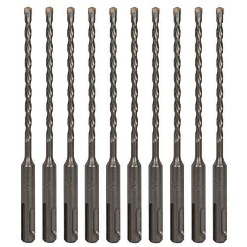 Sabre Tools 10-Pack SDS Plus 3/16" x 6" Rotary hammer Drill Bits, Carbide Tipped for Brick, Stone and Concrete