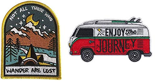 Enjoy The Journey + Not All Those Who Wander are Lost - Embroidered Cool Iron On Patches