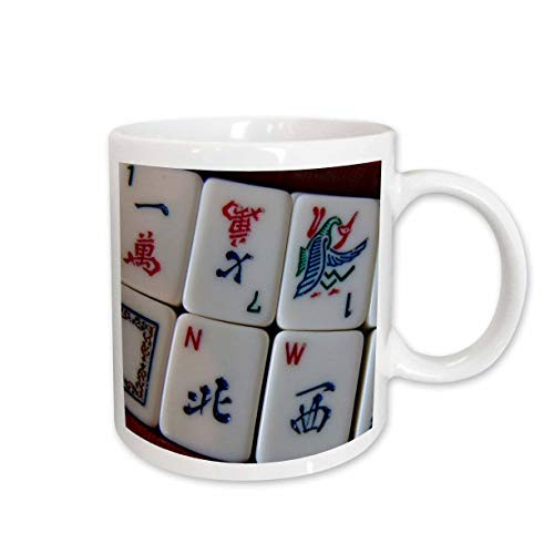 3dRose Luv Mah Jongg Ceramic Mug, 15 oz, White