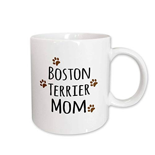3dRose Boston Terrier Dog Mom Mug, 15 oz, Ceramic