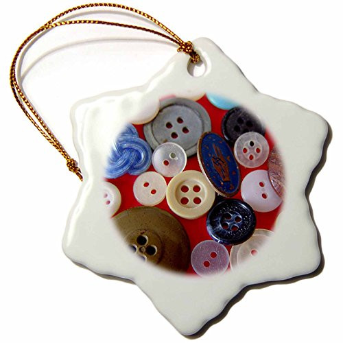 3dRose LLC Cute As A Button 3-Inch Snowflake Porcelain Ornament 3dRose LLC Cute As A Button 3-Inch Snowflake Porcelain Ornament
