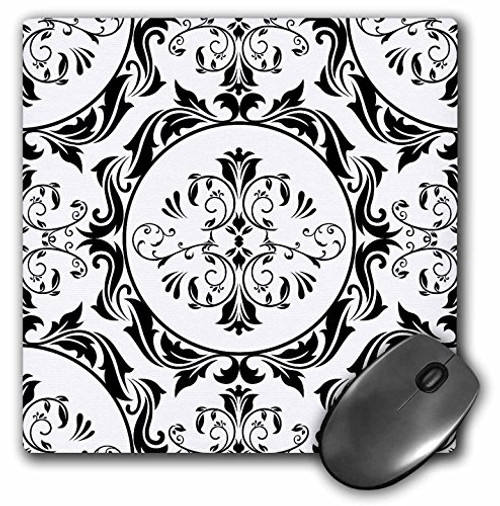 3dRose LLC 8 x 8 x 0.25 Inches Mouse Pad, Pretty Black/White Art Nouveau Pattern (mp_78410_1) 3dRose LLC 8 x 8 x 0.25 Inches Mouse Pad, Pretty Black/White Art Nouveau Pattern (mp_78410_1)