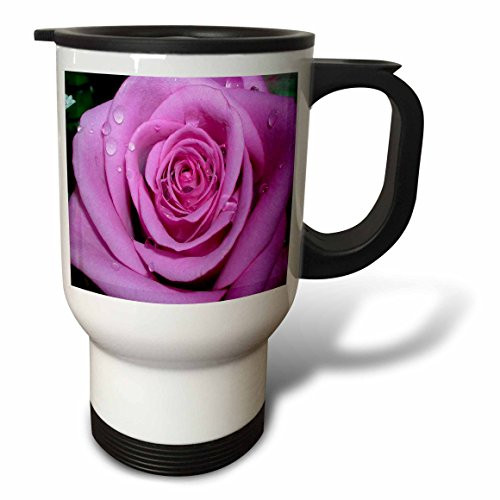 3dRose Purple Rose Travel Mug, 14-Ounce