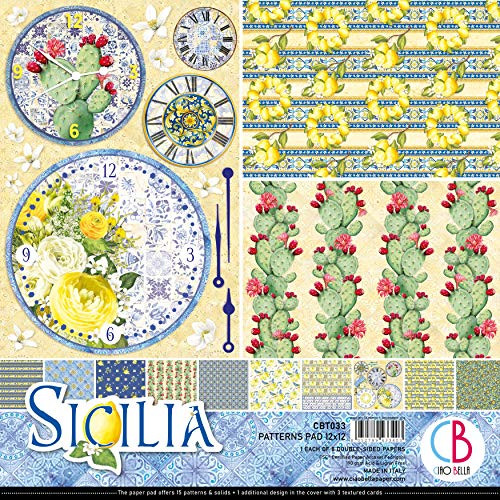 CIAO BELLA PAPER Paper PAD 12" 8/PKG, Sicilia, 8 Designs/1 Each